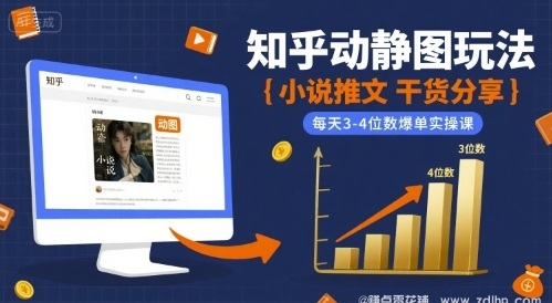 闲鱼引流-小说推文干货分享之知乎动静图玩法，每天3-4位数爆单实操课