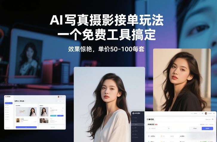 (图1) 闲鱼引流-豆包<a href="https://www.zdlhp.com/aikecheng/" class="seo-link">AI生成</a>的高质量AI写真样片展示,包含职场风与古风双风格对比效果