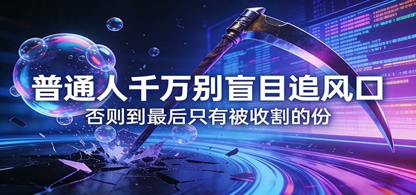 闲鱼引流-风口经济时代下的创业者认知差异对比图：一侧是盲目跟风者陷入内卷亏损，另一侧是深度思考者借势破局