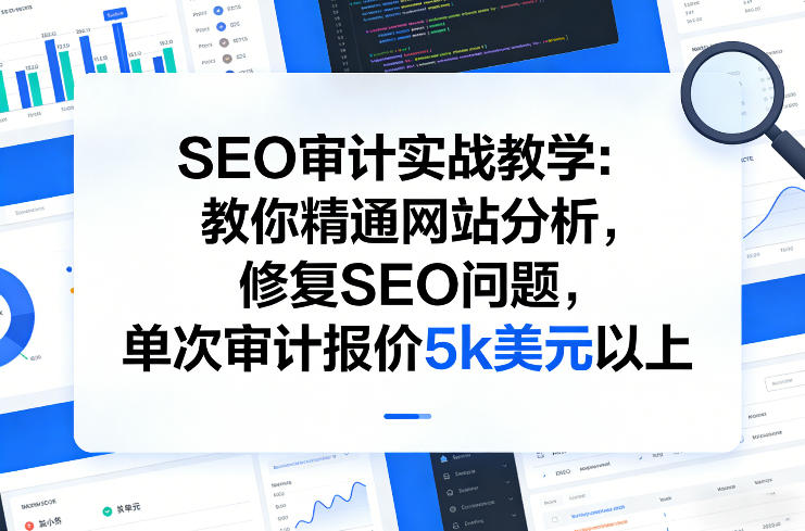 闲鱼引流-SEO审计专家课程封面图：奥尔加实战教学体系展示专业SEO诊断与高端报价能力