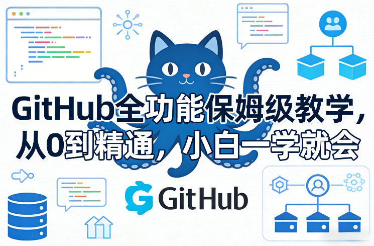 (图1) 闲鱼引流-GitHub全栈学习路径图解:涵盖Git基础操作、分支管理、Actions自动化部署与Pages技术博客搭建
