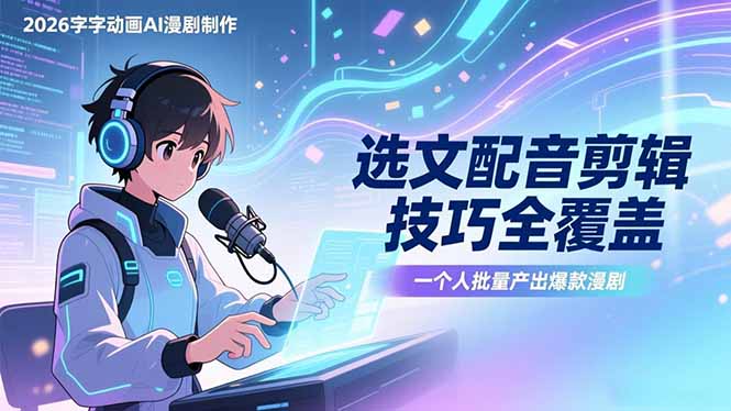 闲鱼引流-AI漫剧制作课程封面图：新手友好型教学界面与收益数据可视化图表