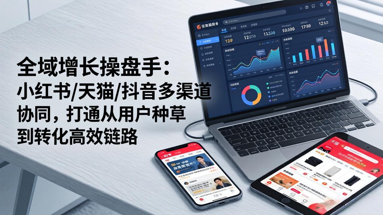 (图1) 闲鱼引流-小红书中层管理者实战课程封面图:团队协同、数据看板与多平台增长模型