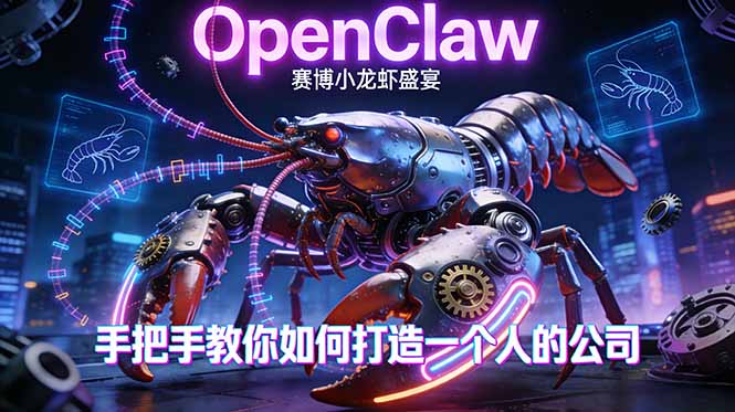 (图1) 闲鱼引流-OpenClaw小龙虾品牌视觉形象图,突出年轻化包装与鲜活虾仁特写