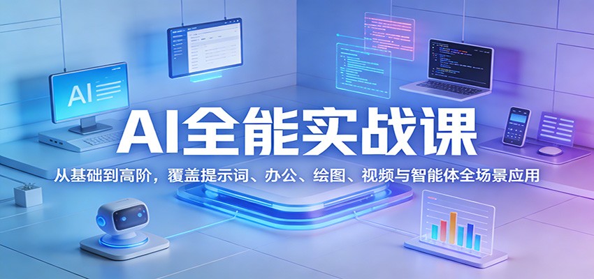 (图1) 闲鱼引流-生成式AI实战课程封面图,展示GPT、Kimi、<a href="https://www.zdlhp.com/remen/5199.html" title="DeepSeek" target="_blank">DeepSeek</a>等多模型界面与办公增效场景