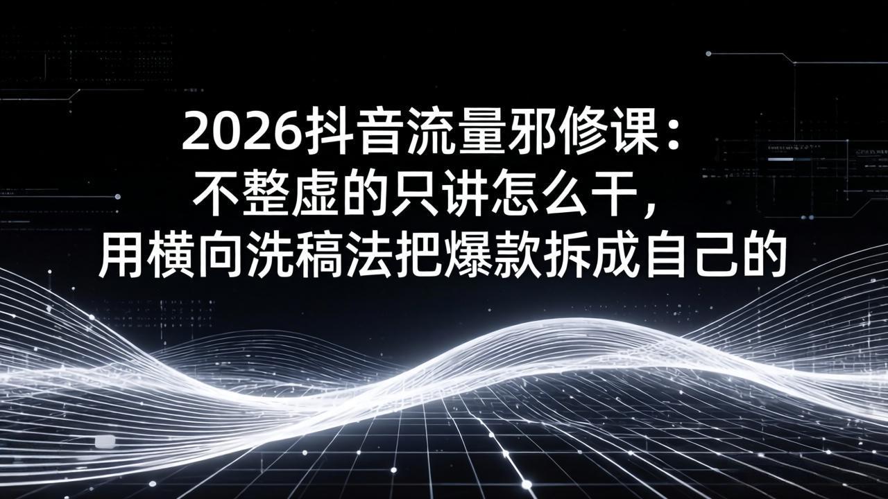 (图1) 闲鱼引流-抖音爆款视频拆解教学实操界面截图含横向洗稿标注和账号诊断模型