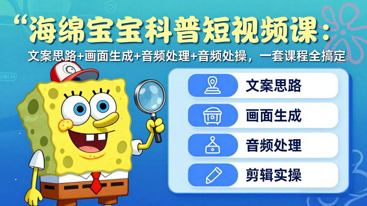 0成本入门！新手7天掌握科普短视频全流程：文案策划、AI画面生成、音频优化与剪辑变现技巧