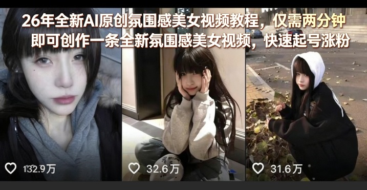 0成本3步搞定AI美女视频创作！新手7天精准获客不踩坑