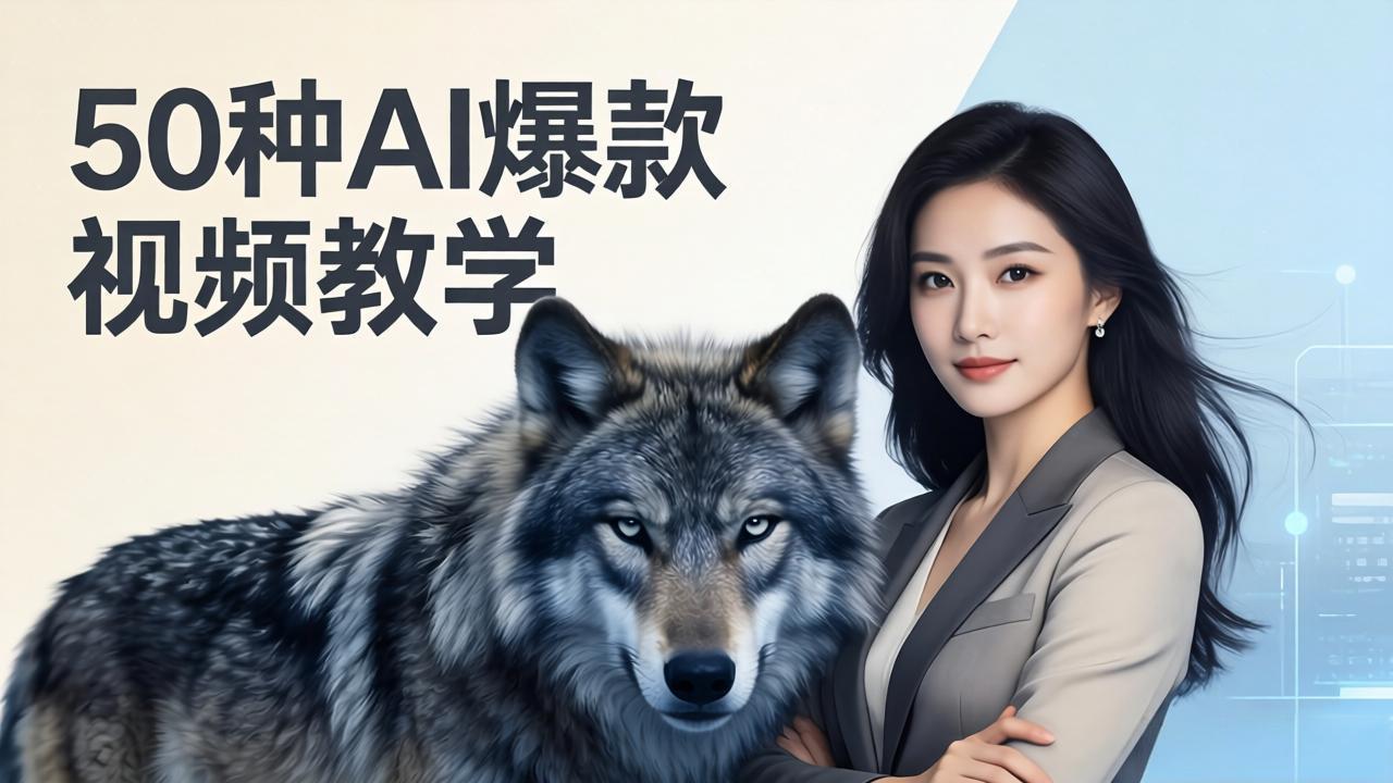 闲鱼引流-AI视频创作高阶课程封面图：展示古诗词出塞、山海经蛟龙、水兵月动态壁纸等50个爆款案例缩略集