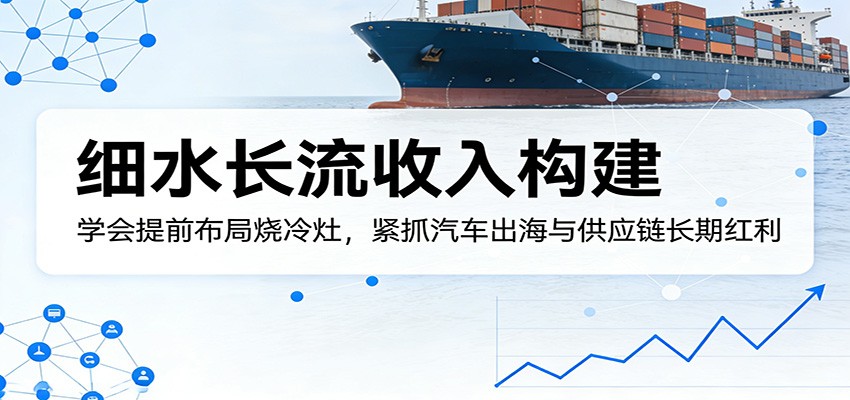 0成本启动！3步搭建细水长流收入体系，精准引流汽车出海与供应链长线客户