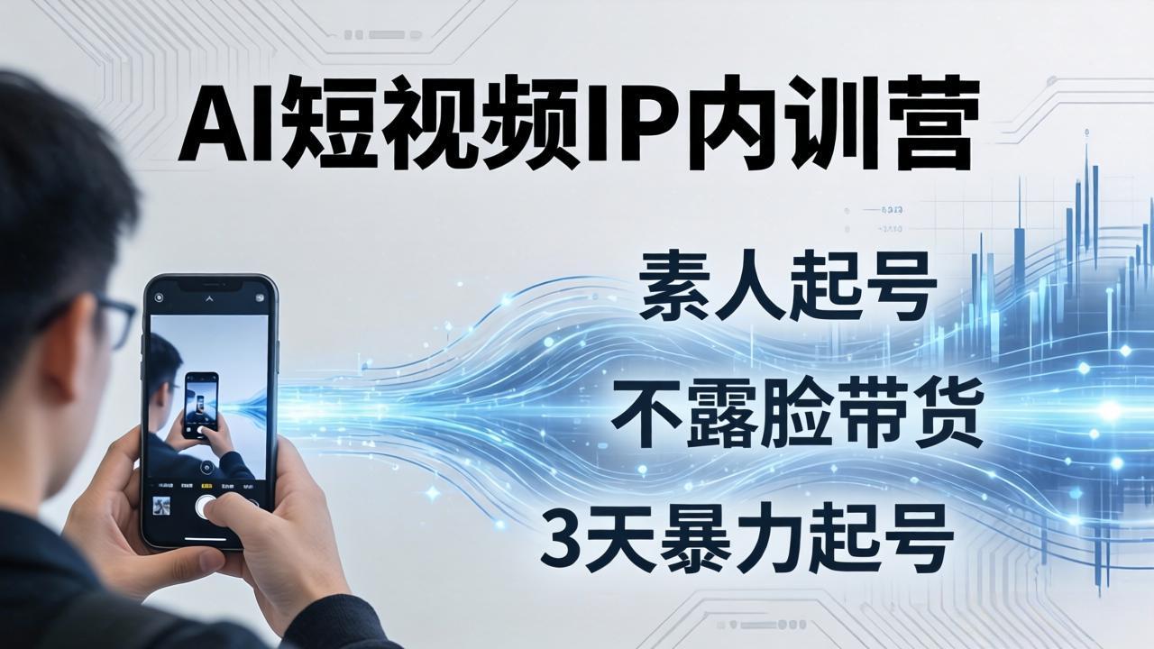 0成本起号！新手3步搞定AI短视频IP，不露脸也能精准获客变现