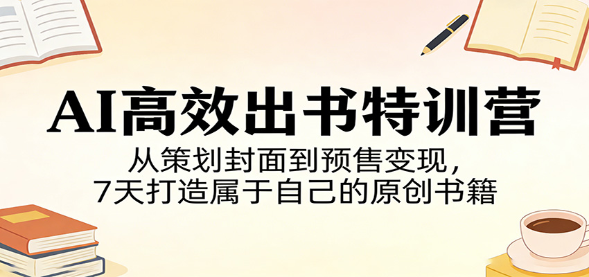<a href="https://www.zdlhp.com/remen/9257.html" title="闲鱼" target="_blank">闲鱼</a>引流-AI辅助7天快速出书训练营封面图，展示智能写作与书籍变现全流程