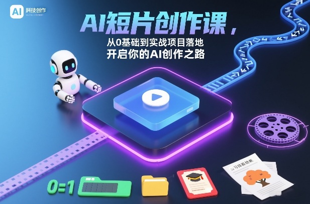 <a href="https://www.zdlhp.com/remen/9257.html" title="闲鱼" target="_blank">闲鱼</a>引流-AI短片创作实战课封面图：即梦AI界面与山海经异兽动态短片合成效果展示
