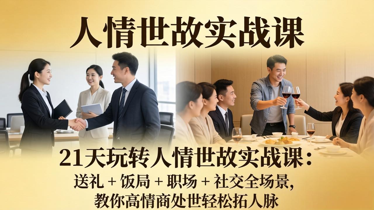 <a href="https://www.zdlhp.com/remen/9257.html" title="闲鱼" target="_blank">闲鱼</a>引流-21天人情世故训练营主视觉图，展现春节家庭团聚与职场社交双场景融合教学设计