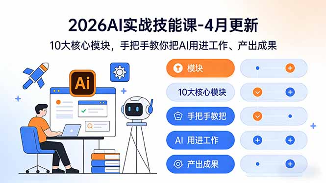 闲鱼引流-陈厂长AI实战课主视觉图：聚焦AI提示词工程、智能体搭建与多模态内容生成场景
