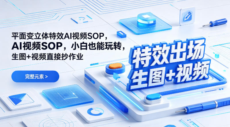 闲鱼引流-AI平面转立体视频效果示例图：静态插画自动呈现景深与旋转动效