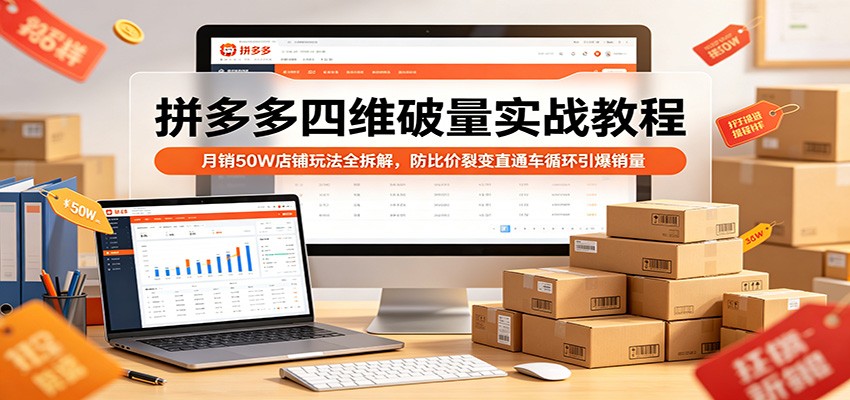<a href="https://www.zdlhp.com/remen/9257.html" title="闲鱼" target="_blank">闲鱼</a>引流-拼多多四维破量课程实操界面截图含原价上大促与裂变流程图解