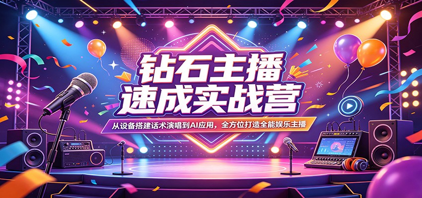 <a href="https://www.zdlhp.com/remen/9257.html" title="闲鱼" target="_blank">闲鱼</a>引流-娱乐主播直播技能提升课程封面图，含高清场景搭建与<a href="https://app-a873btcv2n0h.appmiaoda.com" title="AI" target="_blank">AI</a>应用教学