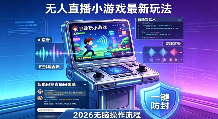0成本启动AI无人直播小游戏，3步完成引流变现，新手也能上手
