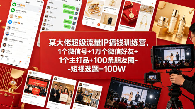 <a href="https://www.zdlhp.com/remen/9257.html" title="闲鱼" target="_blank">闲鱼</a>引流-超级IP轻资产变现训练营课程封面图：单微信号+万级私域+百条爆款朋友圈实现年入百万