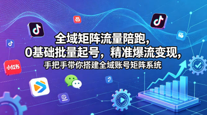 <a href="https://www.zdlhp.com/remen/9257.html" title="闲鱼" target="_blank">闲鱼</a>引流-全域账号矩阵陪跑课程实景教学图：含多平台后台操作界面、数据看板与学员账号矩阵截图