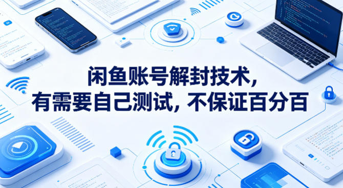闲鱼引流-闲鱼账号解封操作流程示意图：展示四步安全恢复法关键节点与平台界面指引