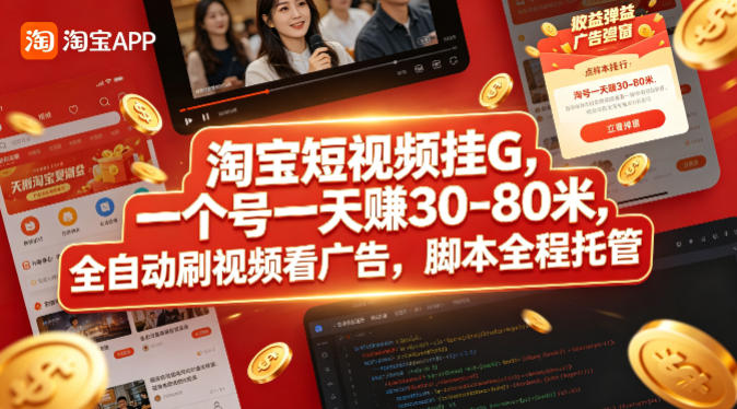 <a href="https://www.zdlhp.com/remen/9257.html" title="闲鱼" target="_blank">闲鱼</a>引流-淘宝逛逛自动挂机系统界面实拍：多账号并行运行中，实时显示金币增长与广告播放进度