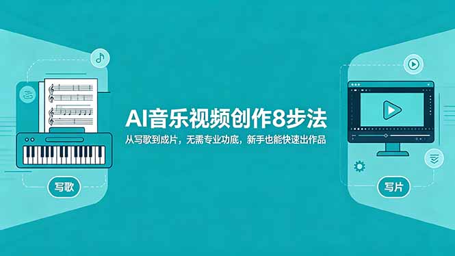 0成本上手！AI音乐视频创作3步法，新手7天搞定写歌+成片全流程引流变现