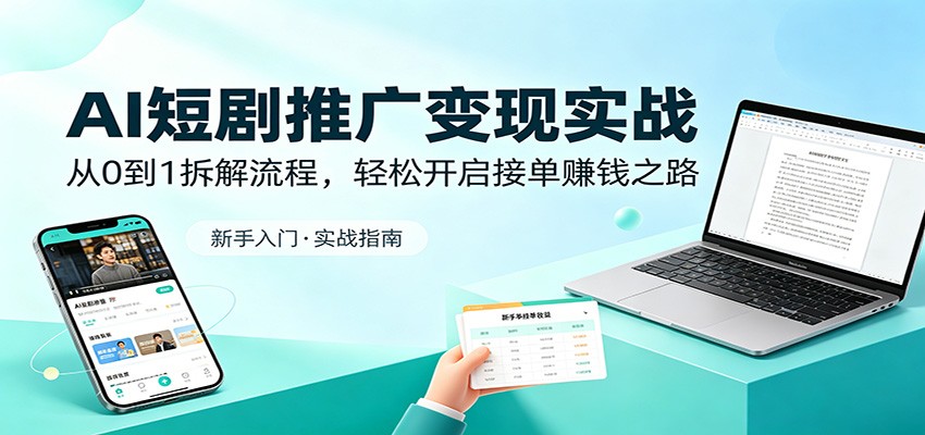 0成本启动AI短剧推广！3步搞定精准引流与稳定变现