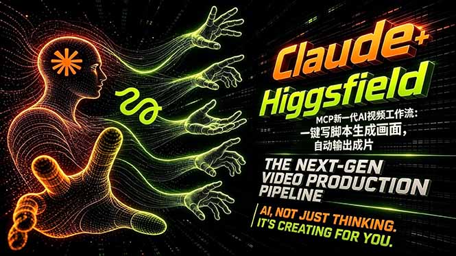 闲鱼引流-Higgsfield MCP与Claude MCP协同运行<a href="https://www.zdlhp.com/aishipin/" title="AI视频" target="_blank">AI视频</a>生成全流程示意图