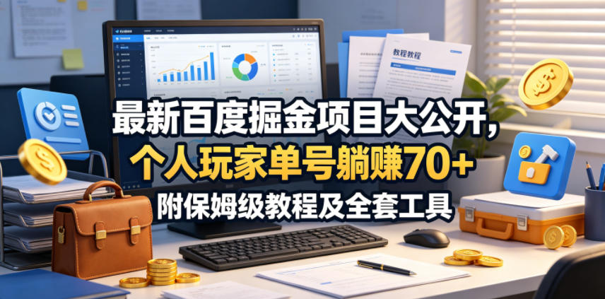 (图1) <a href="https://www.zdlhp.com/remen/9257.html" title="闲鱼" target="_blank">闲鱼</a>引流-百度生态轻资产掘金项目实操界面截图:任务列表清晰、收益数据实时更新、操作路径简洁直观