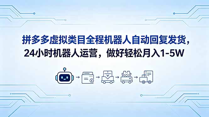 0成本启动！拼多多虚拟类目全自动发货+智