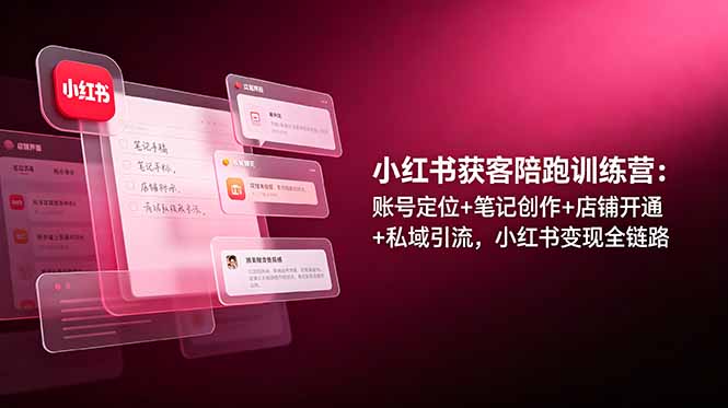 (图1) 闲鱼引流-小红书账号搭建与爆款笔记创作全流程教学封面图