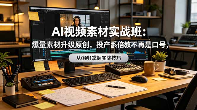 闲鱼引流-AI视频爆改实战课首图展示爆款素材AI重构流程与效果对比
