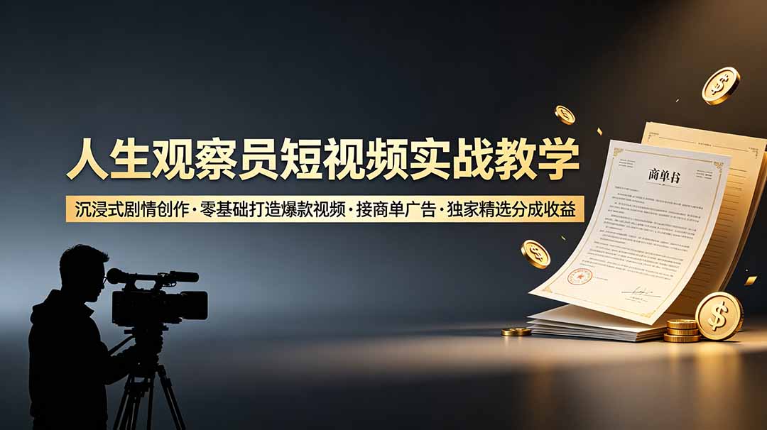 (图1) 闲鱼引流-人生观察员短<a href="https://www.zdlhp.com/shipinkecheng" title="视频课程" target="_blank">视频课程</a>封面图展示真实街景拍摄与人物互动场景
