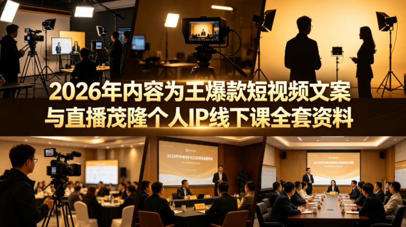 (图1) <a href="https://www.zdlhp.com/remen/9257.html" title="闲鱼" target="_blank">闲鱼</a>引流-茂隆2026个人IP线下课全套资料封面:含15步起号法、IP心法PPT及200+实战提示词文档