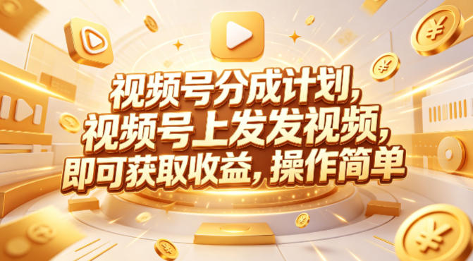 <a href="https://www.zdlhp.com/remen/9257.html" title="闲鱼" target="_blank">闲鱼</a>引流-视频号分成计划Red团队实战课程封面图：展示手机端视频号界面与广告收益弹窗示意，突出‘发布即挂广告’核心机制