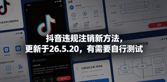 <a href="https://www.zdlhp.com/remen/9257.html" title="闲鱼" target="_blank">闲鱼</a>引流-抖音违规账号安全注销流程示意图，2024年5月最新实测界面截图