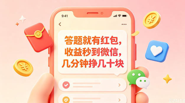 0成本答题引流，3步绑定微信秒提现，学生党上班族宝妈轻松日赚