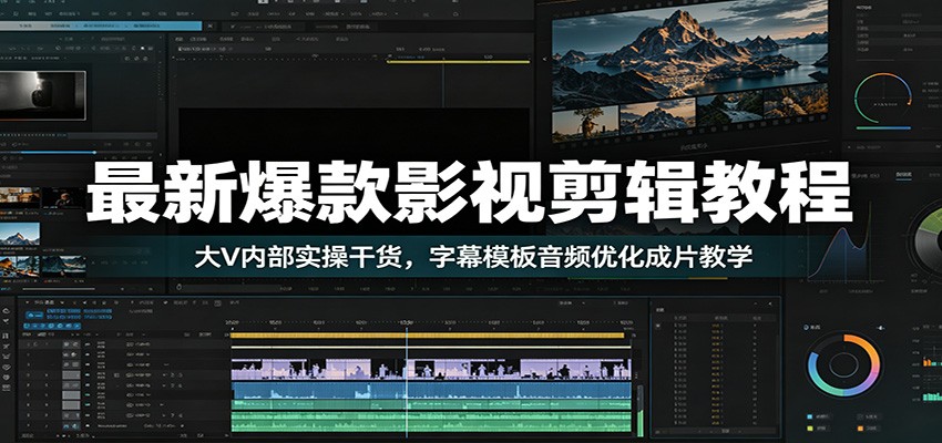 <a href="https://www.zdlhp.com/remen/9257.html" title="闲鱼" target="_blank">闲鱼</a>引流-抖音6月影视剪辑课程封面图｜含音频降噪与智能字幕预设功能演示