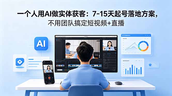 (图1) <a href="https://www.zdlhp.com/remen/9257.html" title="闲鱼" target="_blank">闲鱼</a>引流-AI智能获客课程封面图:实体老板用手机操作AI工具实现抖音<a href="https://www.zdlhp.com/remen/8897.html" title="小红书" target="_blank">小红书</a>双平台引流