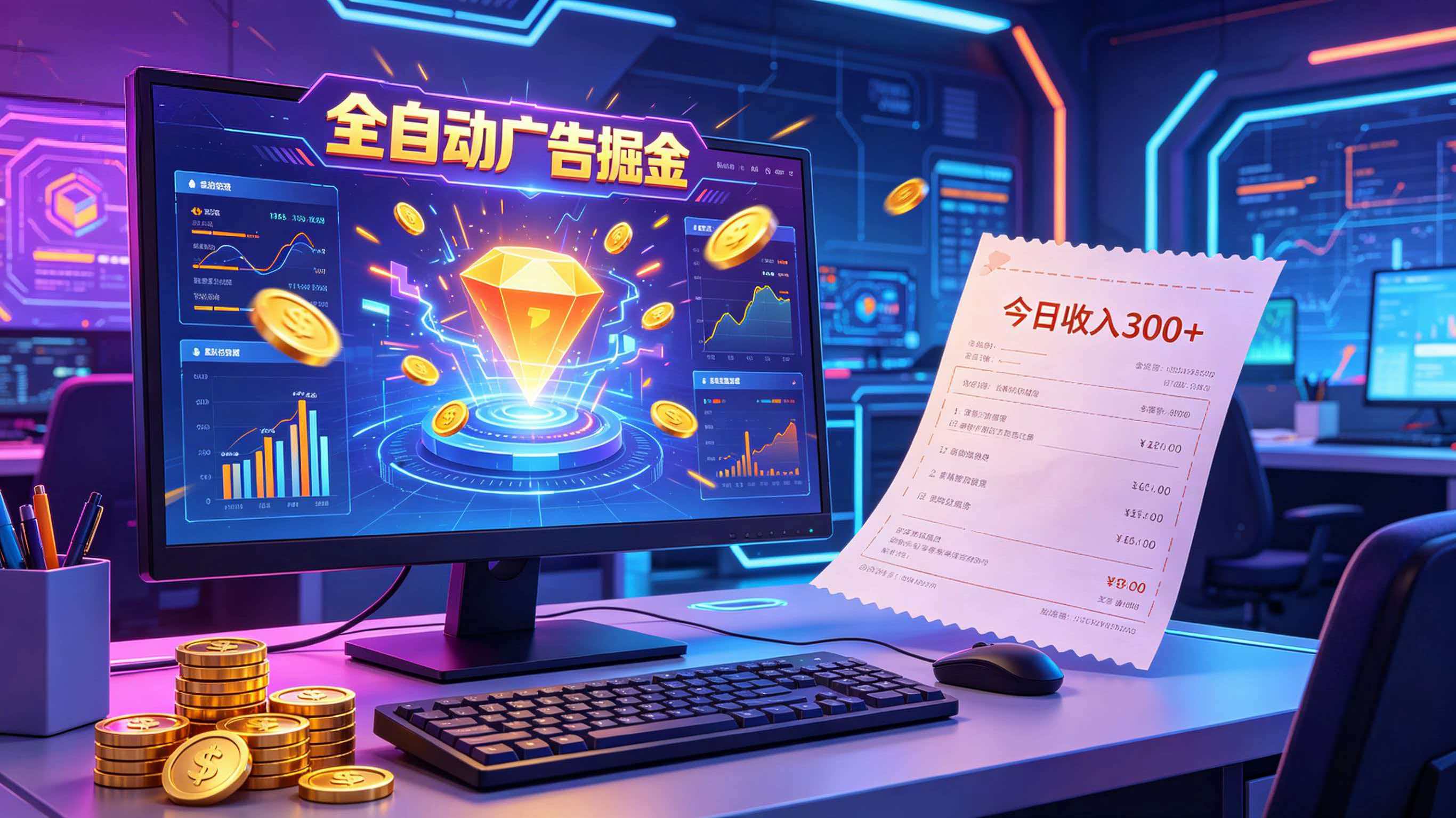 0成本启动AI广告变现，7天实现日入300+稳定收益！