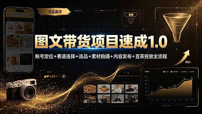 闲鱼引流-图文带货实战课程封面图：清晰展示课程体系与变现路径关键词