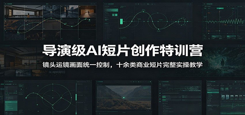 (图1) <a href="https://www.zdlhp.com/remen/9257.html" title="闲鱼" target="_blank">闲鱼</a>引流-AI视频创作实战课程封面图:Sora与ComfyUI界面融合设计,突出商业短片制作核心关键词