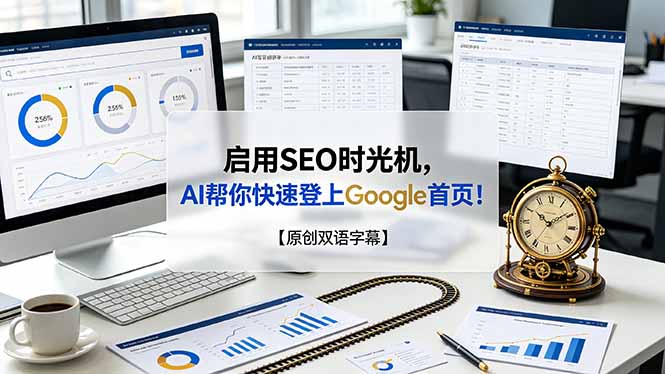 (图1) <a href="https://www.zdlhp.com/remen/9257.html" title="闲鱼" target="_blank">闲鱼</a>引流-AI SEO时光机系统界面截图:谷歌首页排名实时监控与AI内容生成工作台