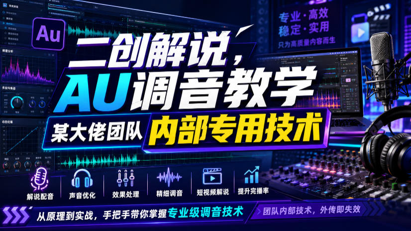 0成本掌握AU调音核心技巧，3步搞定二创
