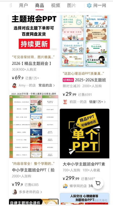 (图2) 闲鱼引流-AI课件工作台界面截图:展示主题采集、PPT生成、教案输出、小红书素材矩阵四大功能模块