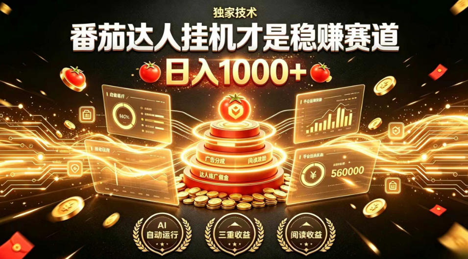 0成本启动！3步搞定番茄达人挂G变现，新