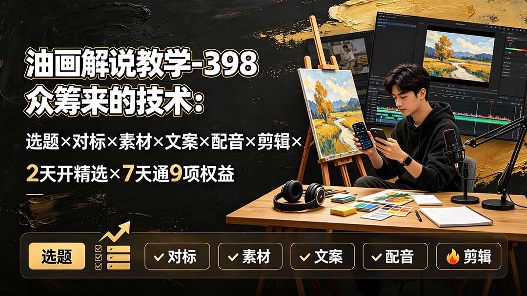 (图1) <a href="https://www.zdlhp.com/remen/9257.html" title="闲鱼" target="_blank">闲鱼</a>引流-抖音精选伙伴计划九项权益开通课程封面图,含课程名称与权益图标