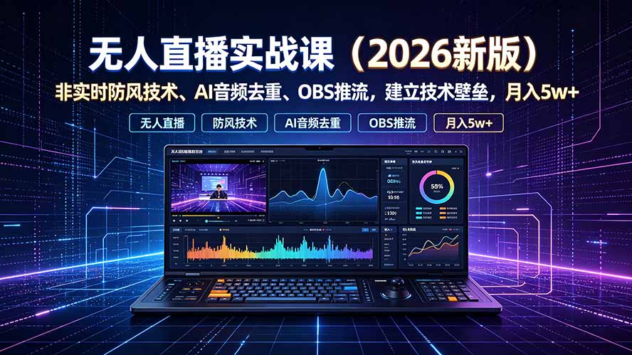 0成本掌握无人直播核心技术！3步搞定AI